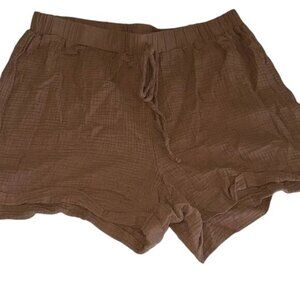 Shein Curve Womens 2XL Brown Cotton Shorts Made In China